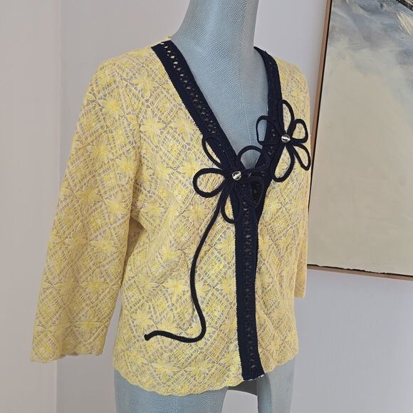 Fielel Flower | Midnight Daisy Lace Cardigan - Picture 7 of 9